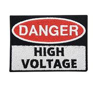 Danger High Voltage Iron-On Patch | Attention high Current Iron on Patches, Danger Embroidery Patch, Warning ironable Patch, Electricity Badges Finally Home