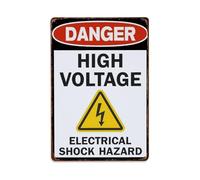 Danger High Voltage Metal Tin Sign Vintage Garden Bedroom Cafe Bar Man Cave Home Wall Decor Metal Poster 8x12 in