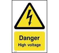 Danger High Voltage Sign - 75mm x 100mm - Self Adhesive Sticker (WEH44)