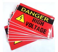 Danger High Voltage Warning Sticker Sign,3 x 5 Inches Hazardous Voltage Safety Warning Labels,Vinyl Adhesive High Voltage Electrical Safety Sign Labels (10 Pack)