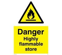 Danger Highly flammable store sign