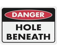 Danger Hole Beneath Metal Tin Sign Aluminum Warning Signs For Indoor & Outdoor Yard Lawn Sign Home Decor 8x12 inch