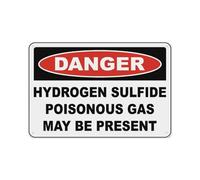 Danger Hydrogen Sulfide Gas Sign Aluminum Tin Warning Signs For Home Outdoor Garden 8x12 Inch