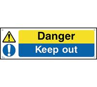 Danger Keep Out - 600mm x 200mm - 3mm Metal Composite Drilled Sign (S39)
