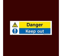 Danger Keep Out Plastic Sign with double sided fixing tape (S39) - CCTV, Security, Warning, Alarmed, Surveillance, Camera, Dogs, Premises