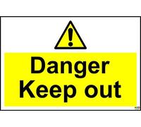 Danger Keep Out Safety Sign - 1.2mm Rigid Plastic 600mm x 400mm