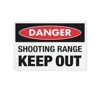 Danger Keep Out Shooting Range Sign 12 X 8 Inches Reflective Aluminum Metal Warning Signage With Symbol For Indoor Outdoor Use