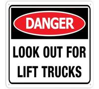 Danger Look Out For Lift Trucks Metal Tin Sign Aluminum Warning Signs For Indoor & Outdoor Yard Lawn Sign Home Decor 8x12 inch