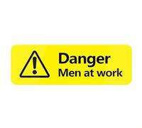 Danger Men At Work Sign,Metal Tin Sign Safety Informative Sign With Symbols Great For Home Office Business 4×16 Inch