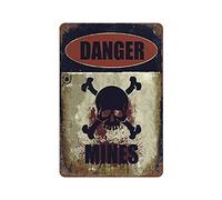DANGER MINES Retro Metal Iron Painting Tin Sign Wall Decor Poster Vintage Aluminum Plaque 11.8"x7.9"