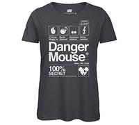 Danger Mouse® 100% Secret Ladies T-Shirt (Dark Grey, Medium)