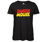 Danger Mouse® Logo Ladies T-Shirt (Black, Medium)
