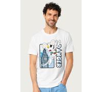 Danger Mouse Men's Flying Past Big Ben T-Shirt in White | Size: Large Danger Mouse White L