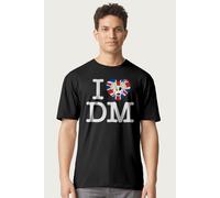 Danger Mouse Men's I Love DM Union Jack T-Shirt in Black | Size: XL Danger Mouse Black XL