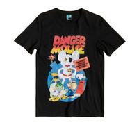Danger Mouse Men's Retro T-Shirt in Black | Size: Large Danger Mouse Black L