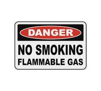 Danger No Smoking Flammable Gas Sign Aluminum Tin Warning Signs For Home Outdoor Garden 8x12 Inch