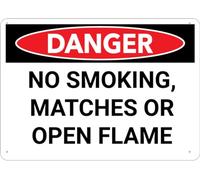Danger No Smoking Matches Or Open Flame Sign Warning Tin Sign Home Kitchen Farm Garden Garage Wall Decor 8x12 inches