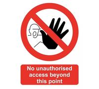 Danger NO Unauthorised Access Beyond This Point Site Safety Warning Sign Adhesive Sticker A4 297mm x 210mm
