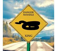 Danger Noodle Crossing Metal Tin Sign Caution Danger Noodle Metal Art Sign Danger Noodle Crossing Retro Street Hanging Sign Yellow Diamond Shape Sign for Kid Room Living Room 10x10in
