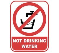 Danger Not Drinking Water Caution Warning Health & Safety Sign Self Adhesive Sticker A4 297mm x 210mm V5