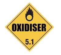Danger Oxidiser 5.1 Oxidizer symbol Warning Safety Sign Self Adhesive Gloss Sticker 125mm x 125mm
