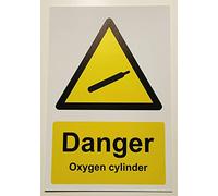 Danger oxygen cylinder sign - 1.2mm Rigid plastic 400mm x 300mm