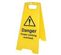 Danger people working overhead (free-standing floor sign)