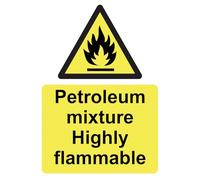 Danger Petroleum Mixture Highly Flammable Health & Safety Warning Sign Self Adhesive Gloss Sticker A4 297mm x 210mm