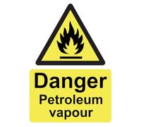 Danger Petroleum Vapour Highly Flammable Health & Safety Warning Sign Self Adhesive Gloss Sticker A4 297mm x 210mm