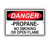 Danger Propane No Smoking Or Open Flame Novelty Notice Funny Retro Metal Sign 8X12 Inches