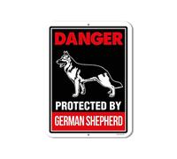 Danger Protected German Shepherd, Beware of Dog Metal Sign Yard SignTin Sign 8X12 Inches