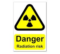 Danger Radiation Risk Correx Sign Board 300mm x 200mm x 4mm Safety Sign - Printed and Laminated Correx Plastic Hazard Warnings in Workplace, Construction Sites, and Industrial Areas