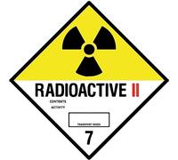 Danger Radioactive 2 CLP Chip symbol Warning Safety Sign Self Adhesive Gloss Sticker 125mm x 125mm V22