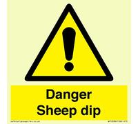 Danger Sheep dip Sign - 100x100mm - S10