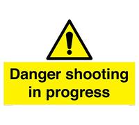 Danger shooting in progress Sign - 600x400mm - A2L