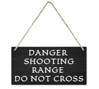 Danger Shooting Range Do Not Cross Wood Sign Decor Home Vintage Wood Sign 12 X 6 Inch Wall Hanging Sign Farmhouse Wall Decor for Baby Home Bedroom Living Room