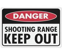 Danger Shooting Range Keep Out Warning Metal Sign Tin Signs Aluminum Sign for Outdoors Use Yard Farm Fence Home Wall Decor 8x12 inch