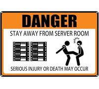 Danger Sign Stay Away from Server Room Electricity Machine Safety Info Security Signs Serious Injury Or Death May Occur Aluminum Tin Outdoor Sign Garage Decor 8x12 Inch