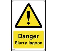 Danger Slurry Lagoon Sign - 150mm x 200mm - 3mm Metal Composite Drilled Sign (CA64)
