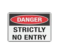 Danger - Strictly No Entry Sign 12 X 8 Inches Aluminum Sign - Uv Protected, Waterproof, Weatherproof And Fade Resistant - 4Pre-Drilled Holes