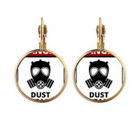 Danger Symbol Dust Hazard Warning Signs Gold Clip On Drop Earrings Non Piercing Dangle Jewelry