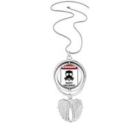 Danger Symbol Dust Hazard Warning Signs Pendant Angel Wings Rotating Necklace Jewelry