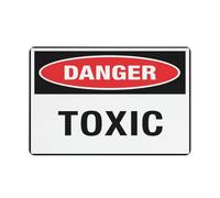 Danger Toxic 12 X 8 Inches Aluminum Metal Warning Signage With Symbol For Indoor Outdoor Use