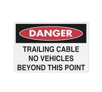Danger Trailing Cable No Vehicles Beyond This Point Sign Sign, 8 X 12 Grade Reflective Sheeting Rust Free Aluminum, Weather Resistant, Waterproof, Easy To Mount