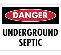 Danger Underground Septic Metal Tin Sign Aluminum Warning Signs For Indoor & Outdoor Yard Lawn Sign Home Decor 12x16 inch