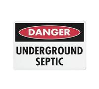 Danger Underground Septic Sign 12 X 8 Inches Aluminum Sign Reflective - Uv Protected, Waterproof, Weatherproof And Fade Resistant - 4Pre-Drilled Holes