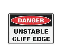 Danger Unstable Cliff Edge Sign, 8 X 12 Grade Sheeting Rust Free Aluminum, Weather Resistant, Waterproof, Easy To Mount