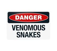 Danger Venomous Snakes Metal Warning Sign with Easy Install for Indoor Outdoor Security, Business Office Home Garden Street Decor 30 x 20 cm