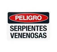 Danger Venomous Snakes Spanish Metal Warning Sign with Easy Install for Indoor Outdoor Security, Business Office Home Garden Street Decor 30 x 20 cm