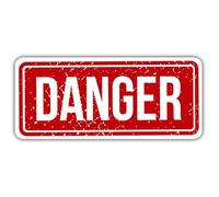 Danger Warning Stickers x10 - Laminated Safety Sign Decals, Peel-and-Stick Adhesive Labels, Durable 100mm x 40mm Stickers for Workplace Safety, Equipment, and Hazard Awareness